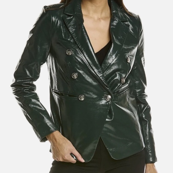 Walter Baker Marley Leather Blazer Forest Green - Picture 11 of 11